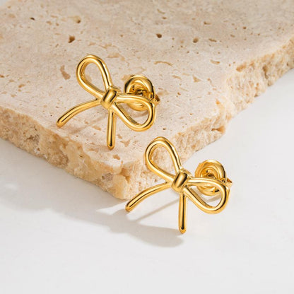 Tiny Bow Minimalist Ear Studs