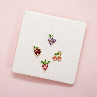 Minimalist Tropical Fruit Crystal Studs