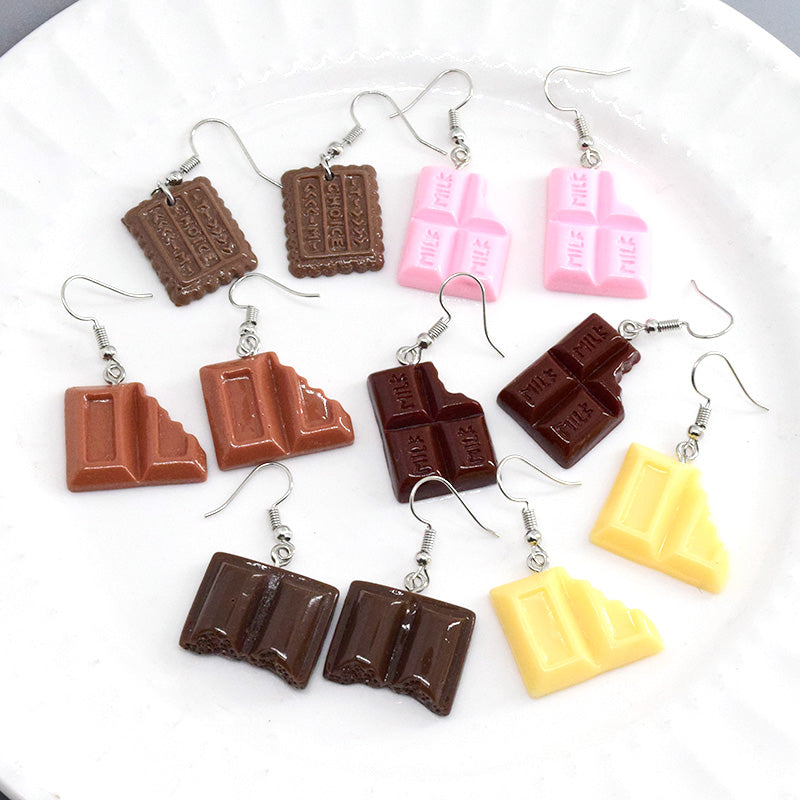 Chocolate Resin Drop Earrings