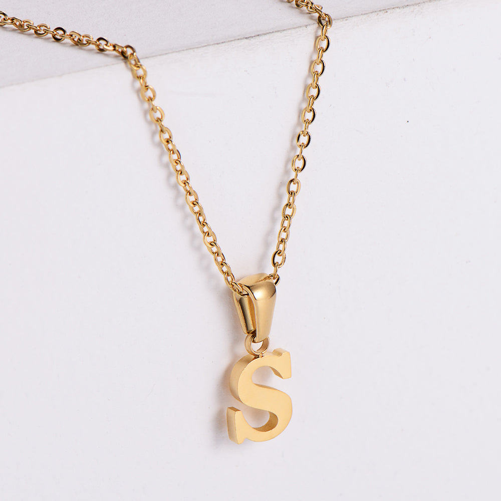 Custom Serif Letter Pendant Necklace