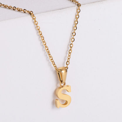 Custom Serif Letter Pendant Necklace