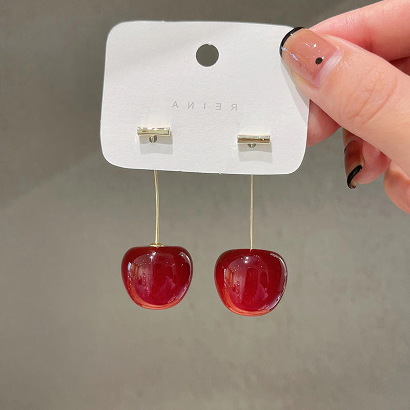 Coquette Cherry Resin Drop Earrings