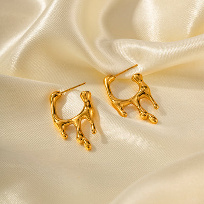 Art Liquid Golden Hoop Earrings