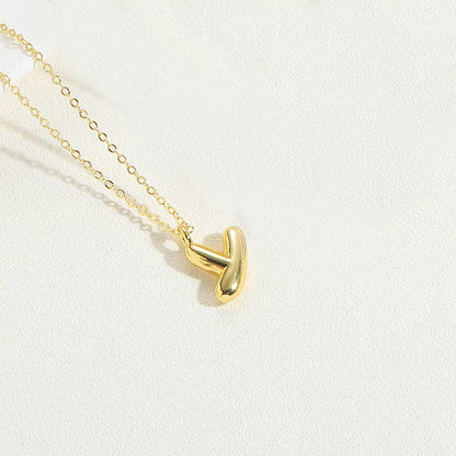 Dainty Balloon Initial Pendant Necklace