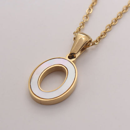 Bold Initial Shell Pendant Necklace