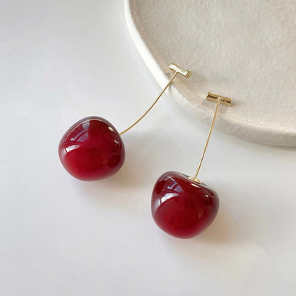 Coquette Cherry Resin Drop Earrings