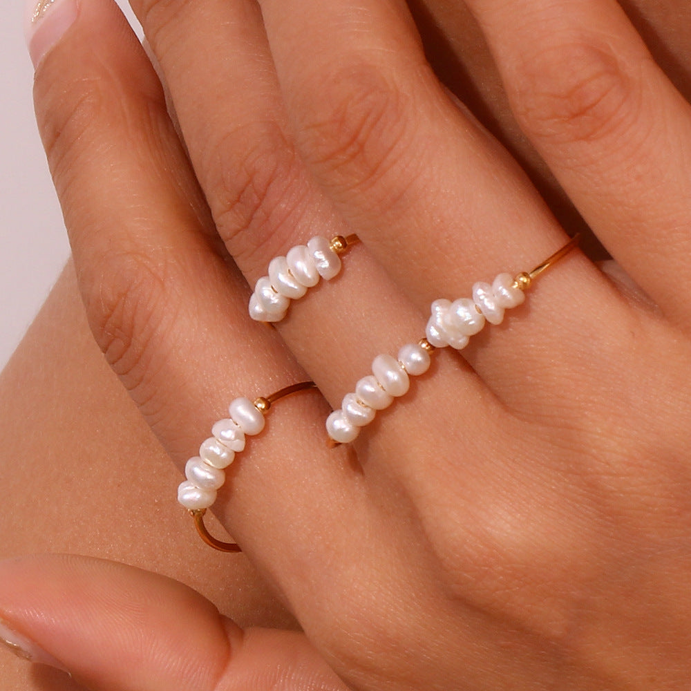 Minimalist Pearl Stackable Rings