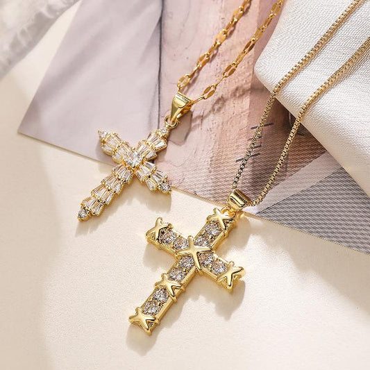 Crystal Cross Pendant Necklace