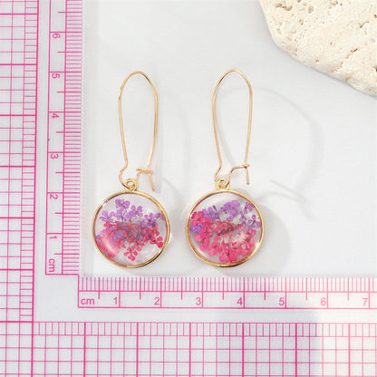 Pressed Flowers Resin Drop Earrings