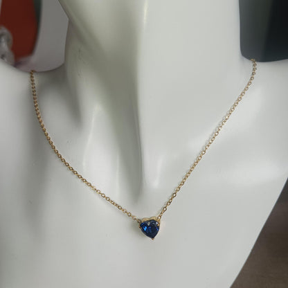 Dainty Heart Birthstone Necklace