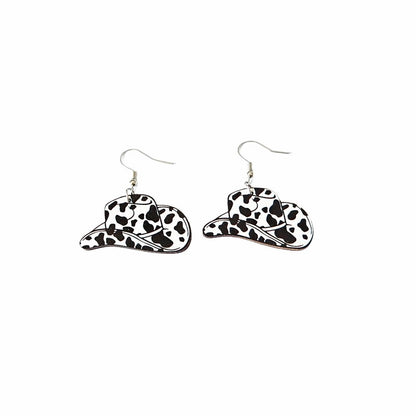 Cute Retro Cowgirl Hook Earrings