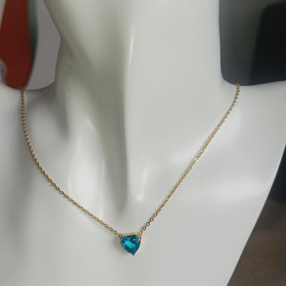 Dainty Heart Birthstone Necklace