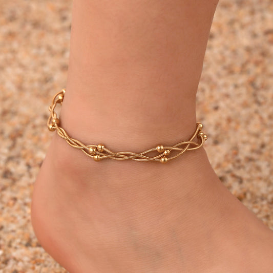 Dainty Braided Chain Anklet