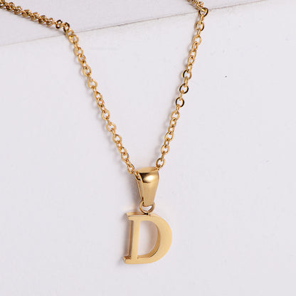 Custom Serif Letter Pendant Necklace