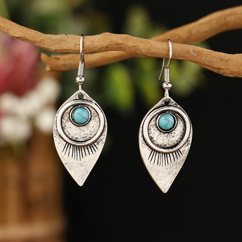 Boho Turquoise Dangle Earrings