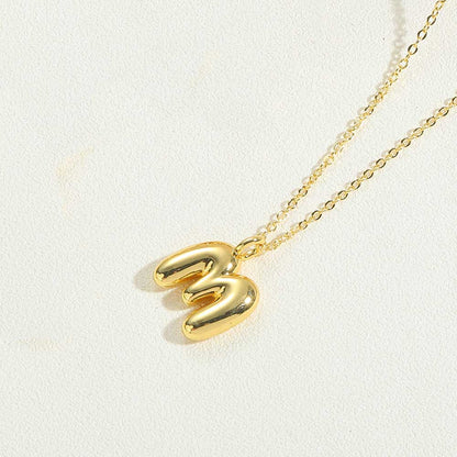 Dainty Balloon Initial Pendant Necklace