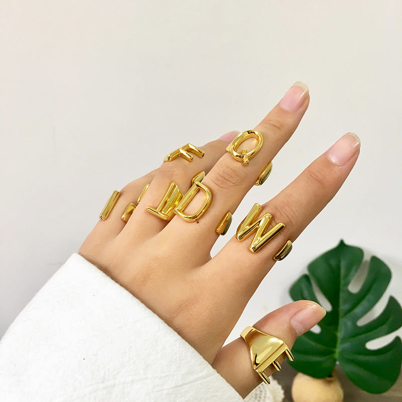 Bold Initial Statement Open Ring