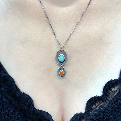 Handmade Boho Gemstone Pendant Necklace