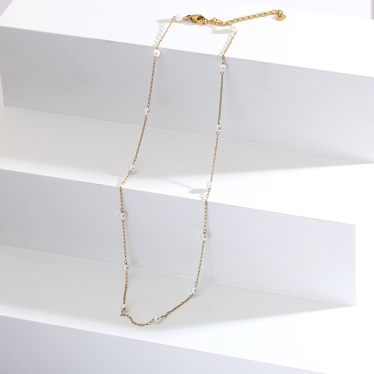 Minimalist Pearl Chain Necklace