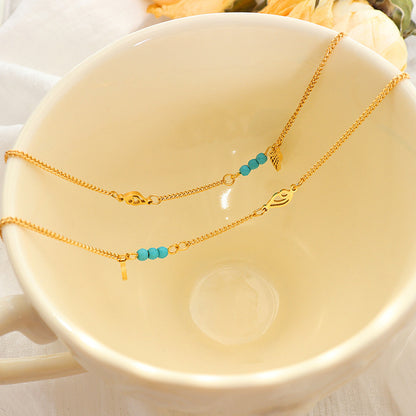 Minimalist Turquoise Angel Wing Anklet