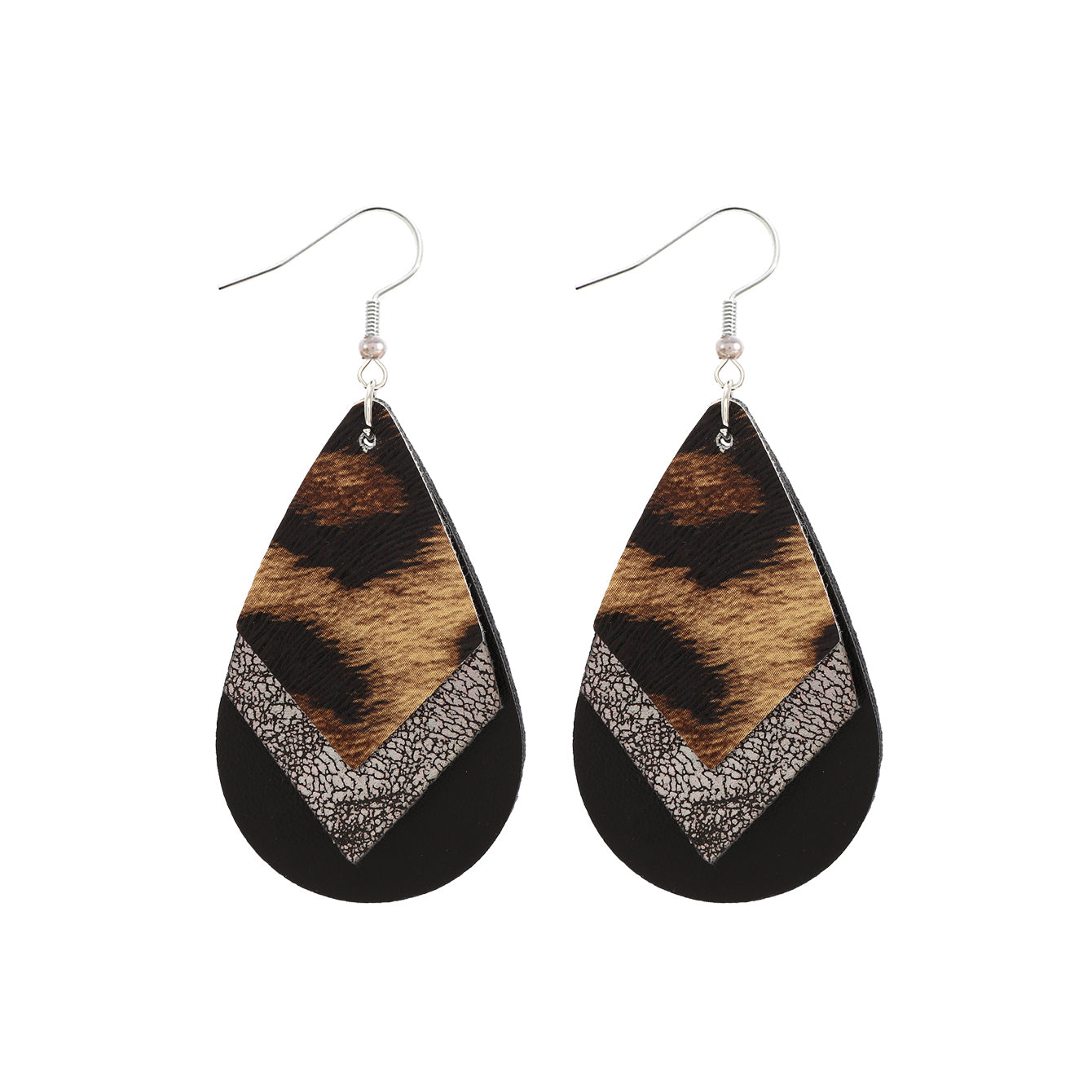 Western Cowhide Leather Dangle Earrings