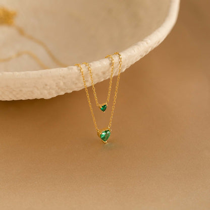 Dainty Heart Birthstone Necklace