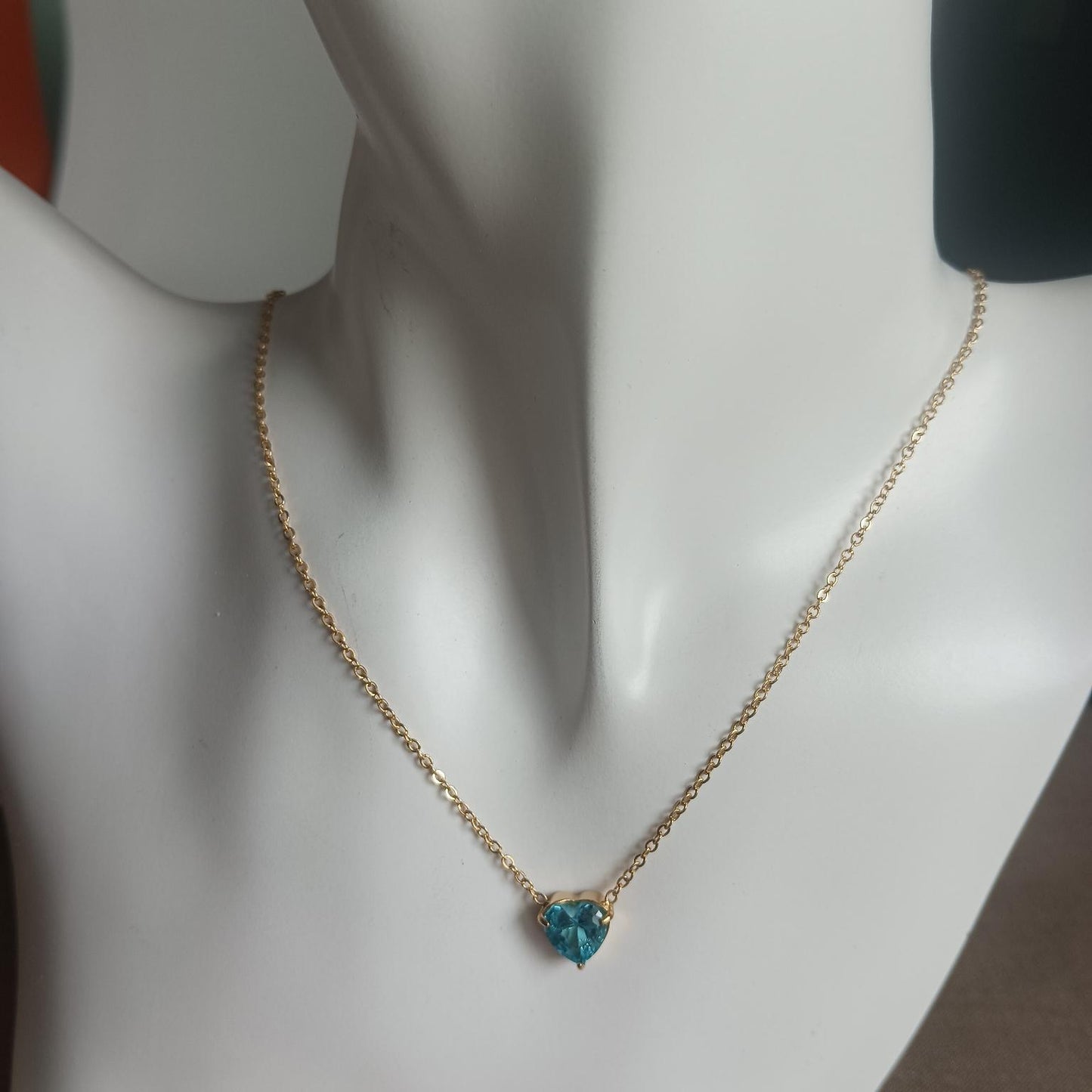 Dainty Heart Birthstone Necklace