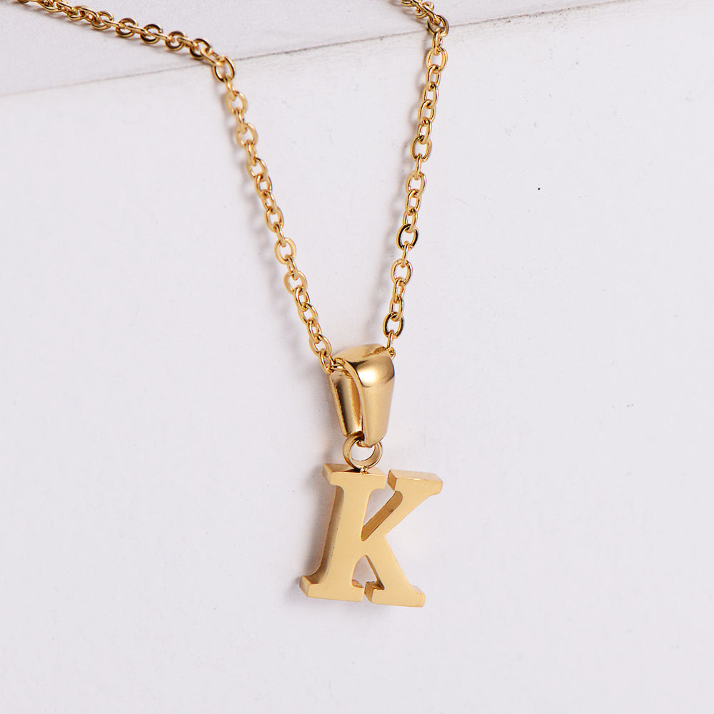 Custom Serif Letter Pendant Necklace