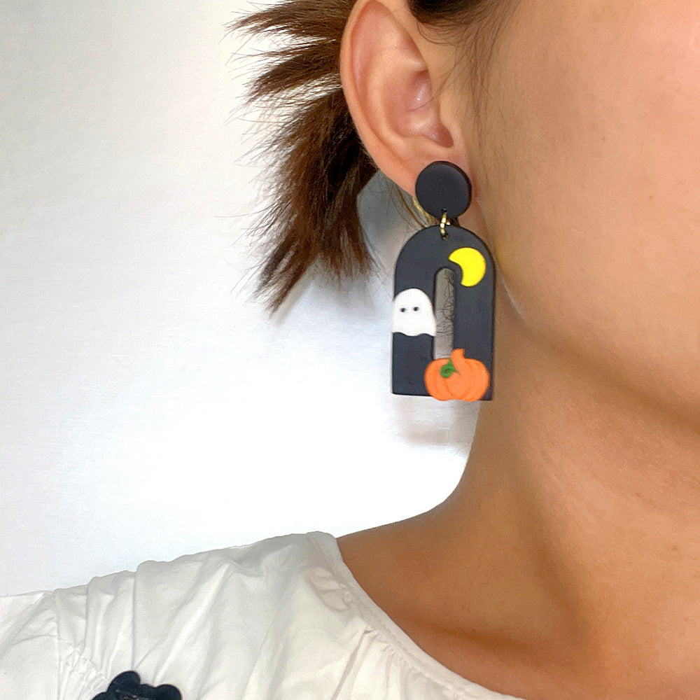 Spooky Halloween Polymer Clay Drop Earrings