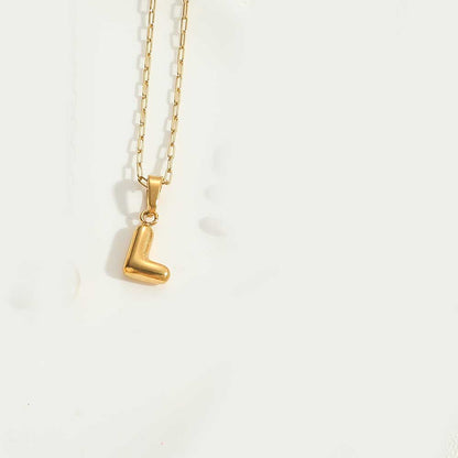 Minimalist Balloon Letter Pendant Necklace