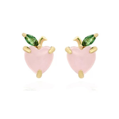 Minimalist Tropical Fruit Crystal Studs