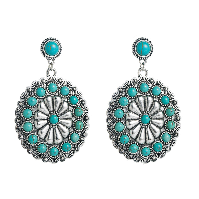 Ethno Handmade Turquoise Drop Earrings