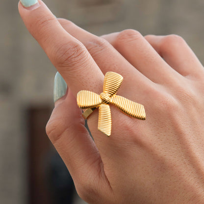 Coquette Bow Statement Open Ring