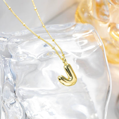 Custom Balloon Initial Pendant Necklace