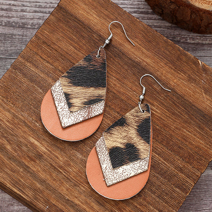 Western Cowhide Leather Dangle Earrings