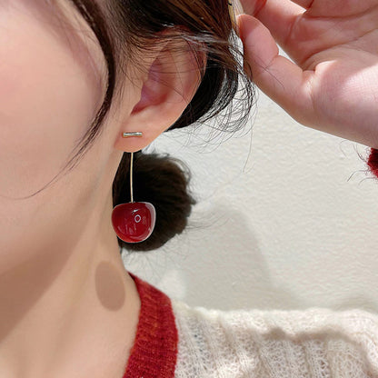 Coquette Cherry Resin Drop Earrings