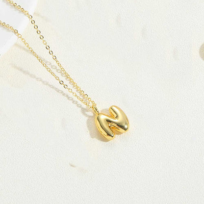 Dainty Balloon Initial Pendant Necklace