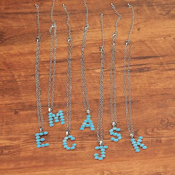 Turquoise Initial Pendant Necklace