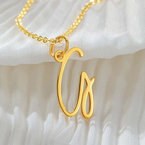 Custom Cursive Letter Necklace