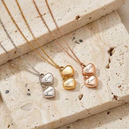 Double Heart Urn Necklace