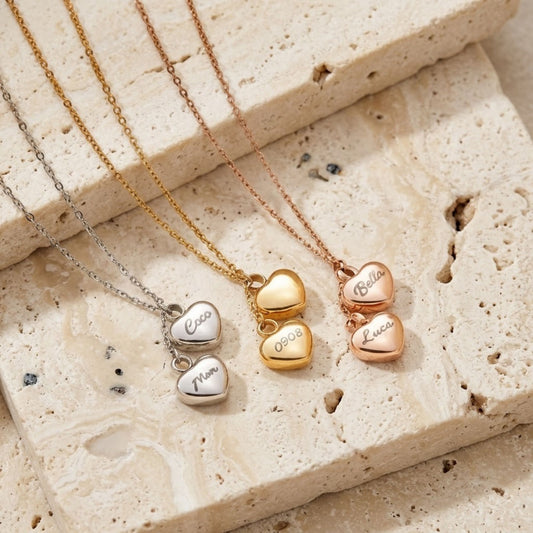 Double Heart Urn Necklace