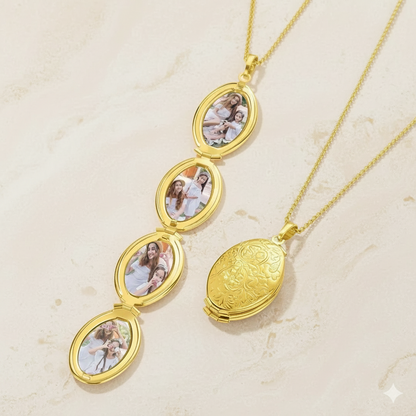 Custom Four Photos Locket Necklace