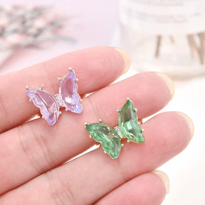 Dainty Crystal Butterfly Rings