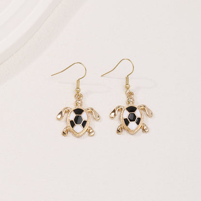 Beachy Turtle Enamel Hook Earrings