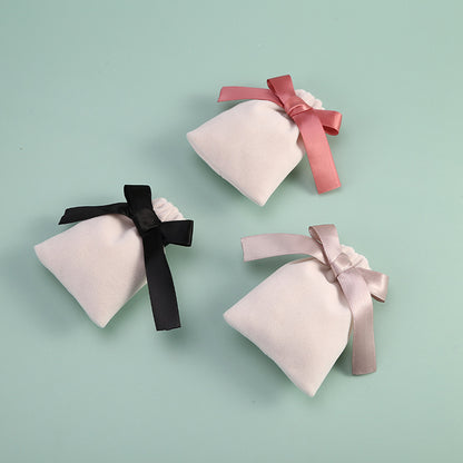 Plush Bow Jewelry Pouch