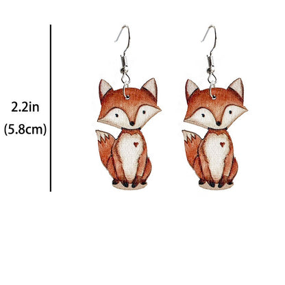 Cute Handmade Wooden Animal Earrings