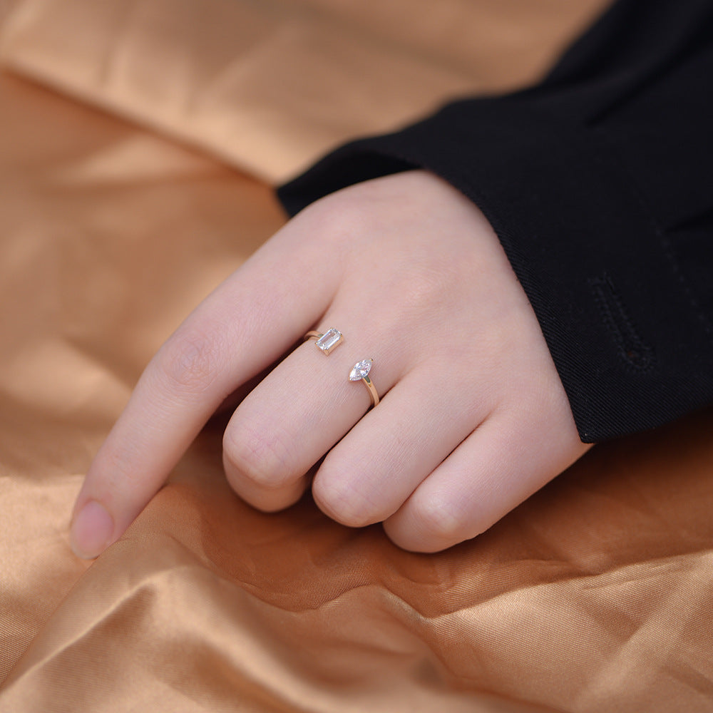 Baguette & Marquise Open Ring