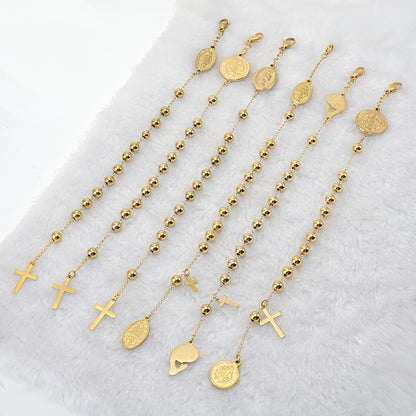 Cross Coin Golden Link Bracelet