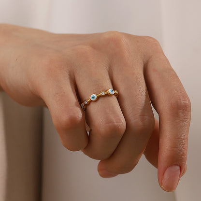 Minimalist Evil Eye Open Ring