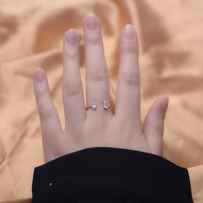 Baguette & Marquise Open Ring